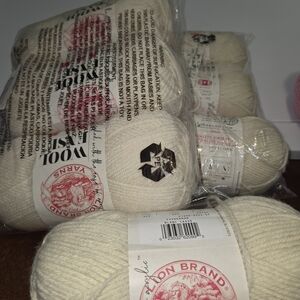 Lion Brand Cream Wool Yarn